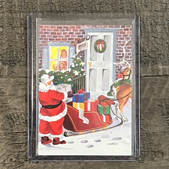 1991 Pro Set #NNO Santa Clause Card (2) + 1991 Score #737 American Flag Card (1) - Picture 5 of 8